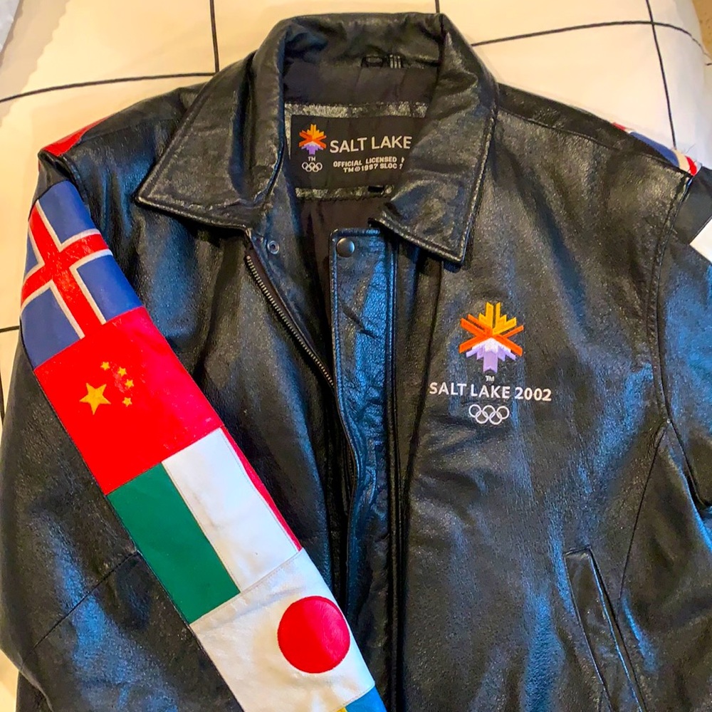 Vintage 2002 Olympic Winter Games Leather Jacket